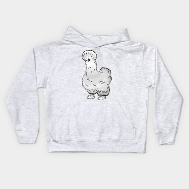 Silkie chicken cartoon illustration Kids Hoodie by Cartoons of fun